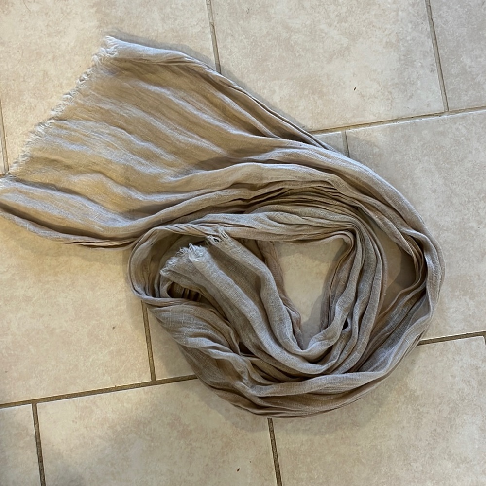 Tan linen scarf